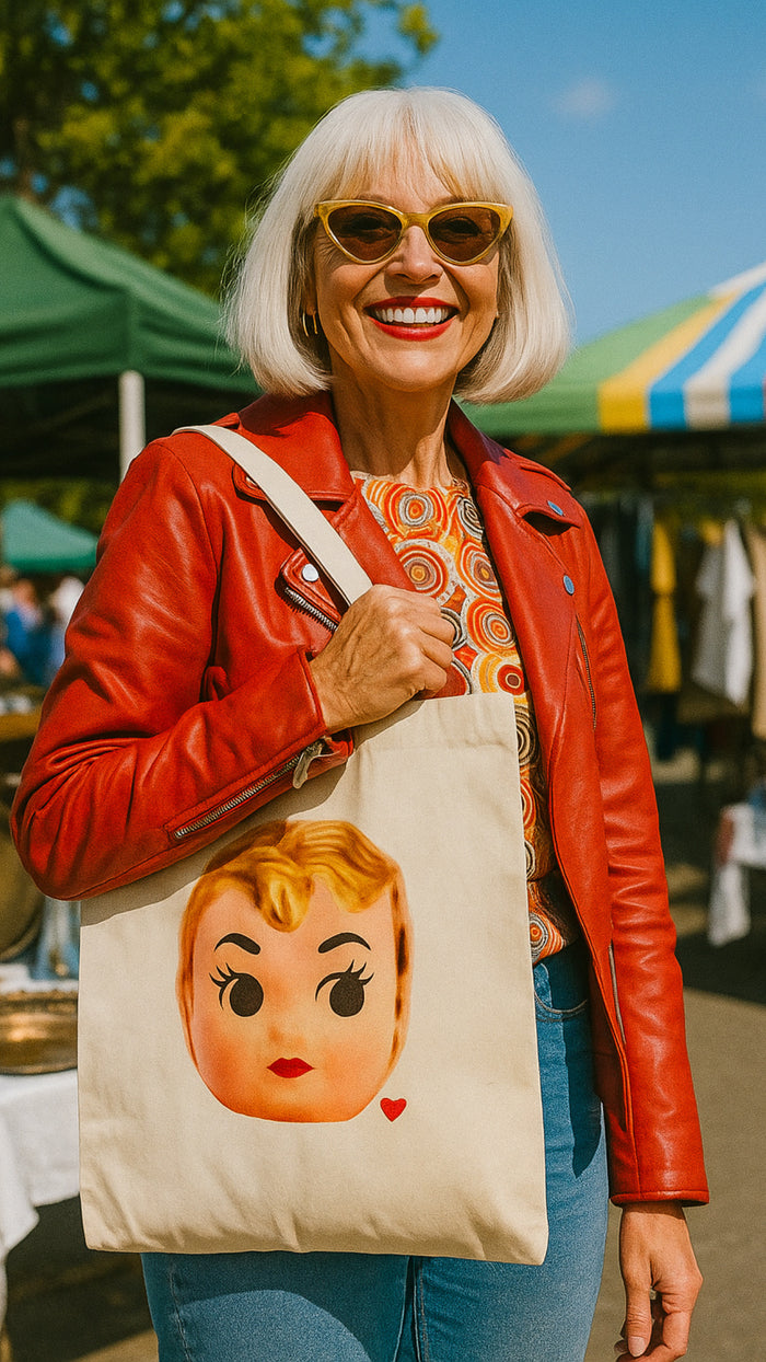 Gold Kewpie Head & heart deco Tote bag